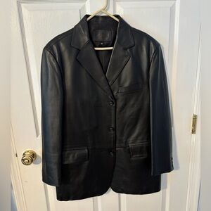 Men Leather Blazer L